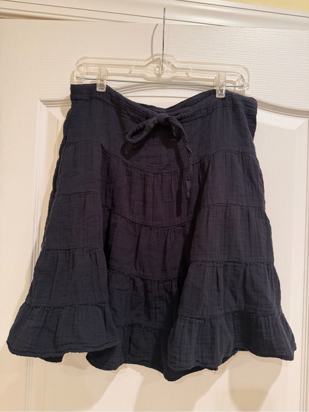 dylan Black Tiered Mini Skirt with Drawstring